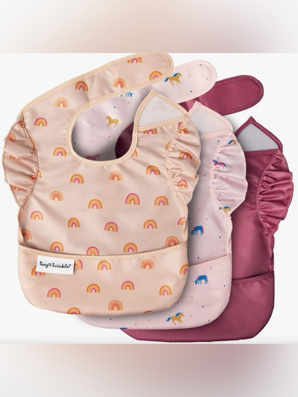Mess-Proof Baby Bibs for Eating 3 Pack, (Ages: 6-36M) NWT